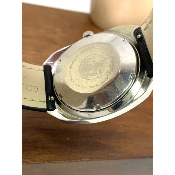 Jules Jurgensen Men's Watch Vintage Swiss Automatic Blue Dial Day Date 35mm - Picture 8 of 15